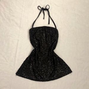 black sequin y2k halter top